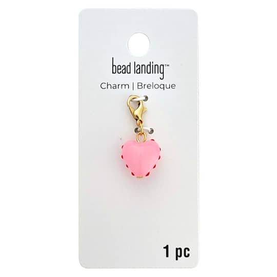 Pink & Red Metal Heart Charm by Bead Landing™
